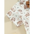 thumbnail image 5 of Toddler Baby Boy Easter Outfits Short Sleeve Bunny/Truck Print Bowtie Shirt + Shorts Set, 5 of 8