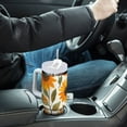 thumbnail image 4 of Yayeee 40oz Stainless Steel Tumbler with Straw and Handle Double-Wall Insulated Travel Water Bottle, Watercolor Sunflowers, 4 of 8