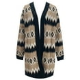 thumbnail image 6 of Arlun Women's Open Front Long Sleeve Long Cardigans Boho Print Loose Sweaters Outwear Soft Cozy Stylish Warm Coats 2025 Fall Winter Streetwear Outfits Khaki M, 6 of 6