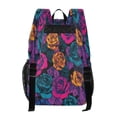 thumbnail image 3 of Large Clear PVC Backpack Heavy Duty See Through Backpack for Adults Work Travel, Neon Rainbow Roses Printed 12L, 3 of 8
