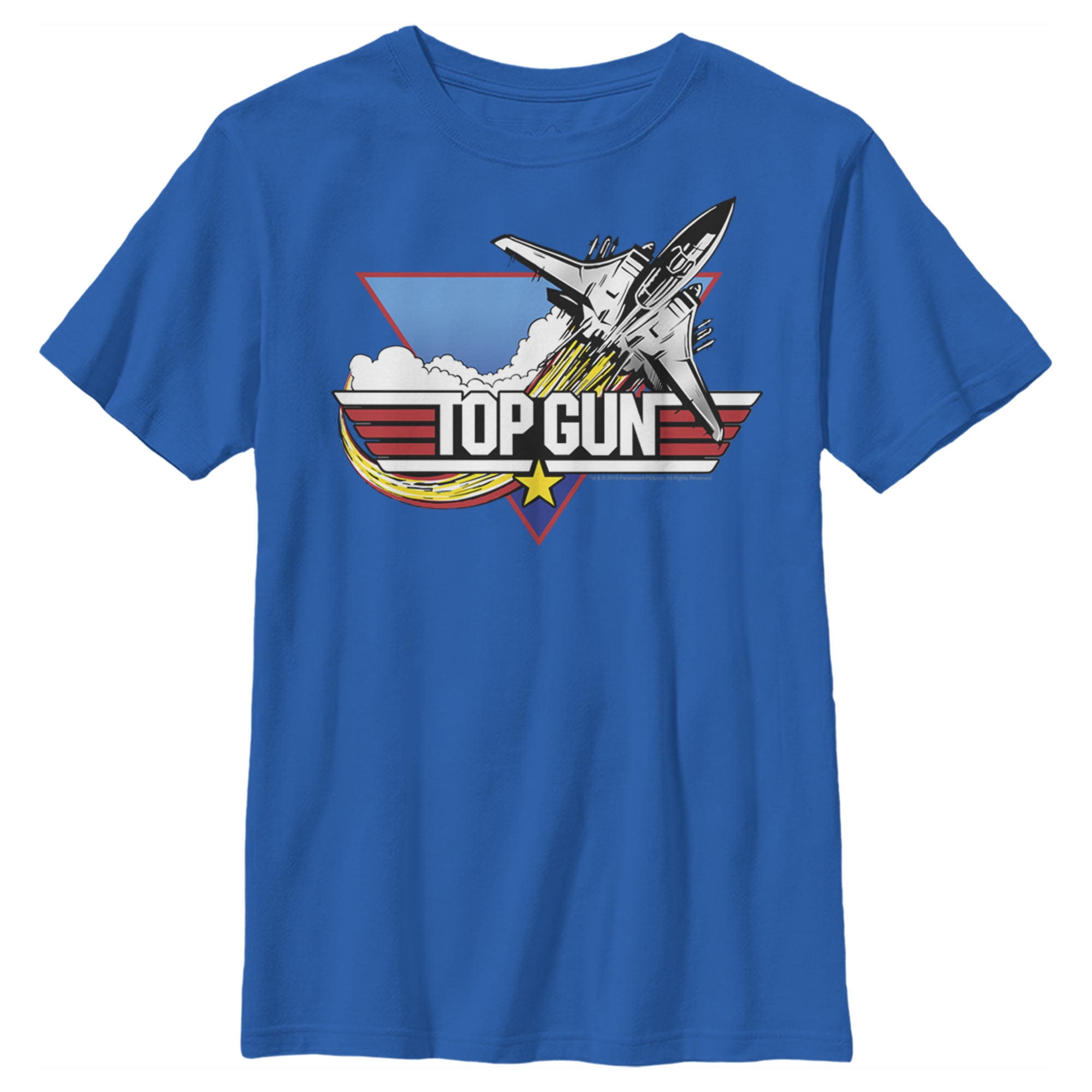 Boy S Top Gun Fighter Jet Logo Graphic Tee Royal Blue X Small Walmart Com