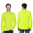 thumbnail image 2 of Gildan Hign Visibility Unisex Safety Cotton Long Sleeve Work T-Shirt, Size S-3XL (Safety Green, XL), 2 of 8