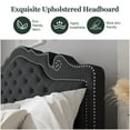 thumbnail image 4 of Amolife Queen Size Platform Bed Frame with Upholstered Headboard, Dark Gray, 4 of 8