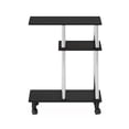 thumbnail image 4 of Furinno TURN-N-TUBE Side Table, 3-Tier C-Shape End Table with Wheels, Toolless Assembly Night Stand, Bedside Table with Open Shelf, for Living Room, Bedroom, Dark Americano/Stainless Steel, 4 of 5