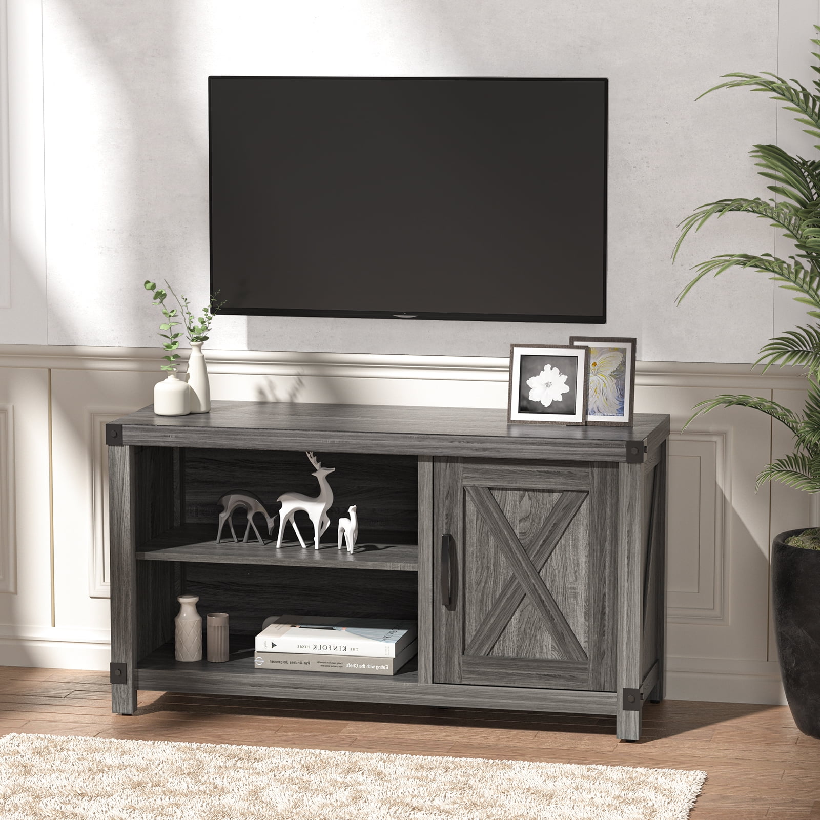 TV Console for up to 50 Inch TVs with Media Shelves, for