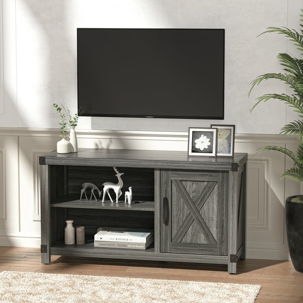 TV Console for up to 50 Inch TVs with Media Shelves, for Soundbar or Other Media with