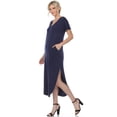 thumbnail image 3 of White Mark Robe Maxi à Manches Courtes à Col en V pour Femmes, 3 of 6