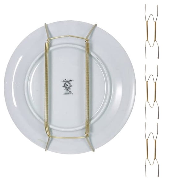 4PCS Invisible Plate Hangers Wall Plate Hangers Stainless Steel Decorative Wire Plate Hangers Holders Wall Hooks for Decorative Plates and Art