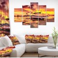 thumbnail image 1 of Beau Bateau sous Ciel Jaune - Art Moderne sur Toile, 1 of 3