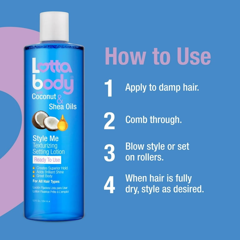 Lottabody Texturizing Setting Lotion, Coconut & Shea Oils 12oz
