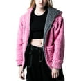 thumbnail image 4 of My Melody & Kuromi Long Sleeve Pink & Gray Reversible Adult Hooded Sweatshirt-XL, 4 of 7