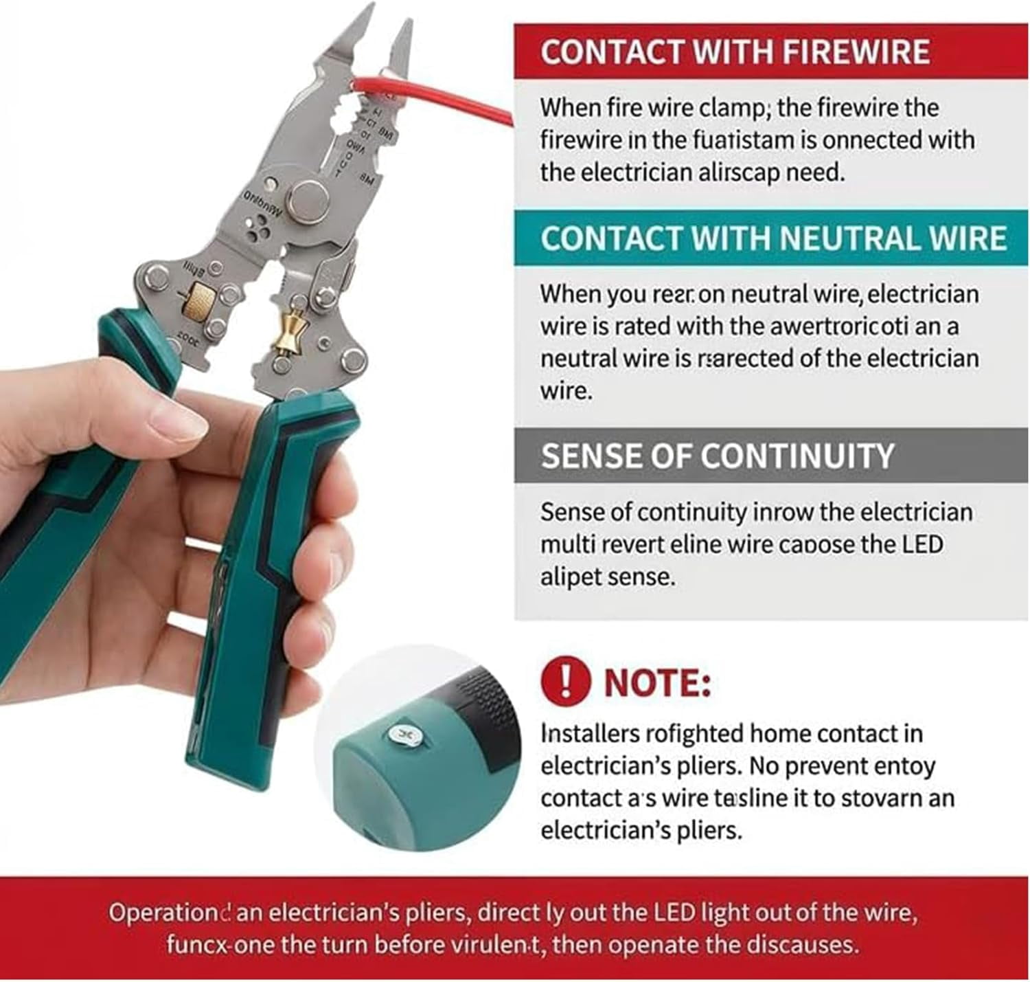 16-in-1 Wire Stripper Tool with Voltage Tester – Professional Multifunctional Folding Wire Stripper, Cutter, Crimper & Twister, Audible & Flashing LED Alarm