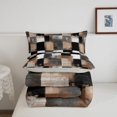 thumbnail image 5 of Homewish Retro Brown Checkerboard Full Size Comforter Sets,Retro Geometric Bedding Comforter Set,Light Gray Reversible,3 Pieces,1 Comforter and 2 Pillowcases, 5 of 7