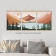 thumbnail image 2 of PixonSign Adhesive Canvas Print Wall Art Set - Geometric Mountain & Forest & Lake Art - Set of 3 Abstract Nature Wilderness Landscape Wall Décor for Living Room, Bedroom - 12"x16"x3 Panels Unframed, 2 of 5