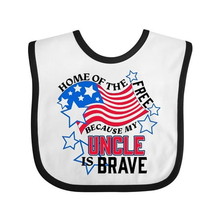 

Inktastic Home of the Free Because My Uncle is Brave Gift Baby Boy or Baby Girl Bib