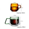 thumbnail image 4 of Glass Coffee Mugs Set of 2-10 oz Glass Stackable Coffee Cups with Handle - Colored Tea Cups Drinking Glasses for Espresso, Latte, Tea, Milk, Color Fresh And Thick Glass Coffee Cup, 4 of 5