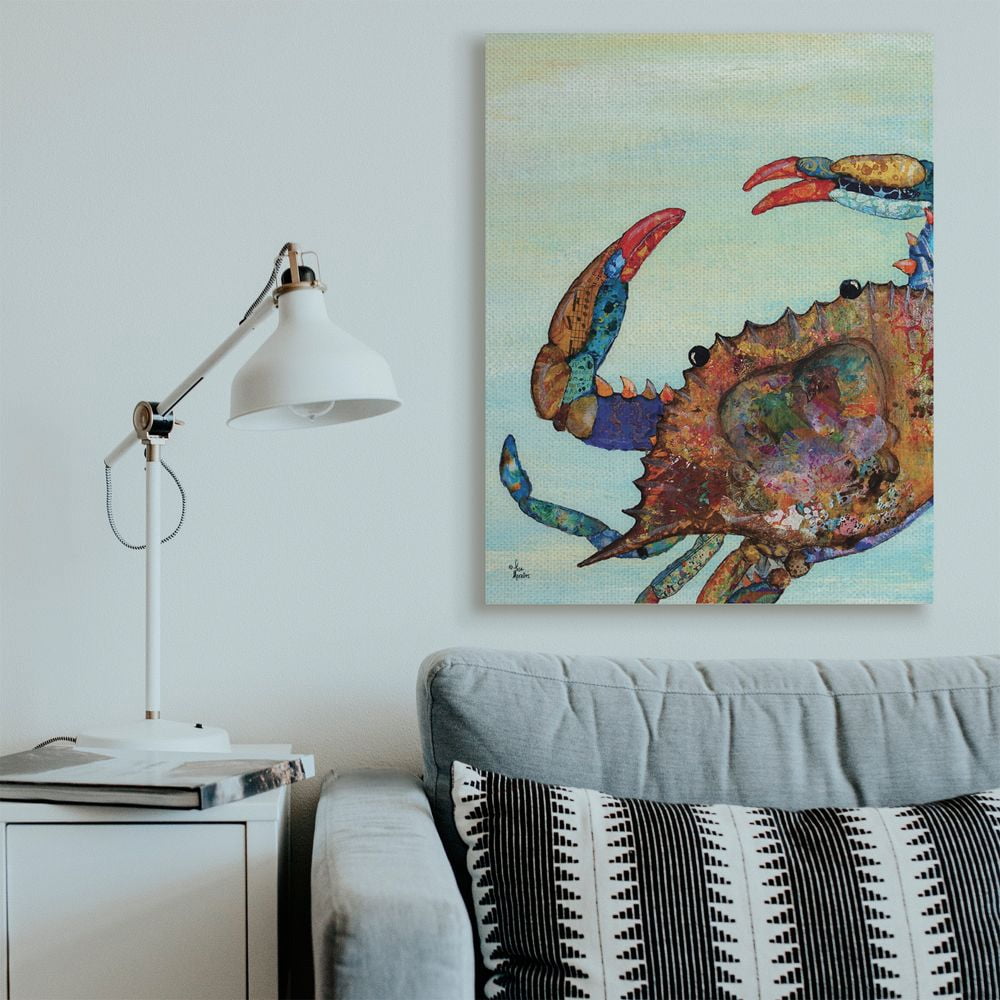 Stupell Industries Colorful Crab on Sand Aquatic Animal Painting Designed by Lisa Morales