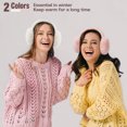 thumbnail image 2 of Loritta 2 Packs Women Ear Muffs Soft Cute Foldable Ear Warmers for Women Gift Pink and White, 2 of 6