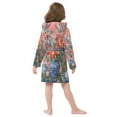 thumbnail image 7 of FORMRS Niños Bathrobe Unisex Hooded Robe Soft Plush Pajamas Sleepwear, Size 7-9T, Orange Vibrant Flowers, 7 of 7