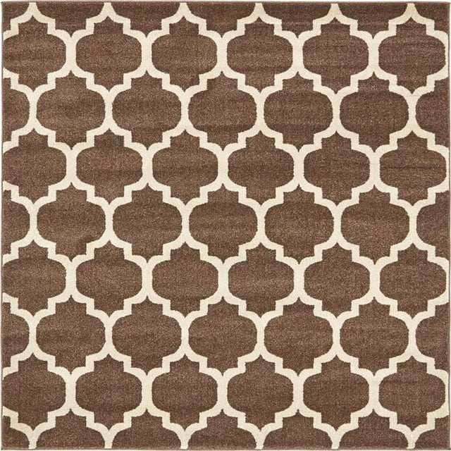 Unique Loom 3128523 6 x 6 Pi. Tapis Carré Treillis Philadelphia&44; Brun