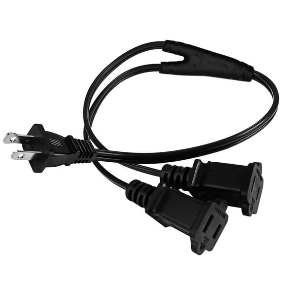 Strhowill NEMA 1-15P to Dual 1-15R Splitter Cord, NEMA 1-15P TO 2 X 1-15R Polarized 2-Prong 1 Male-2 Female Y Splitter Power Cord Cable,UL SPT-2,Expand two devices