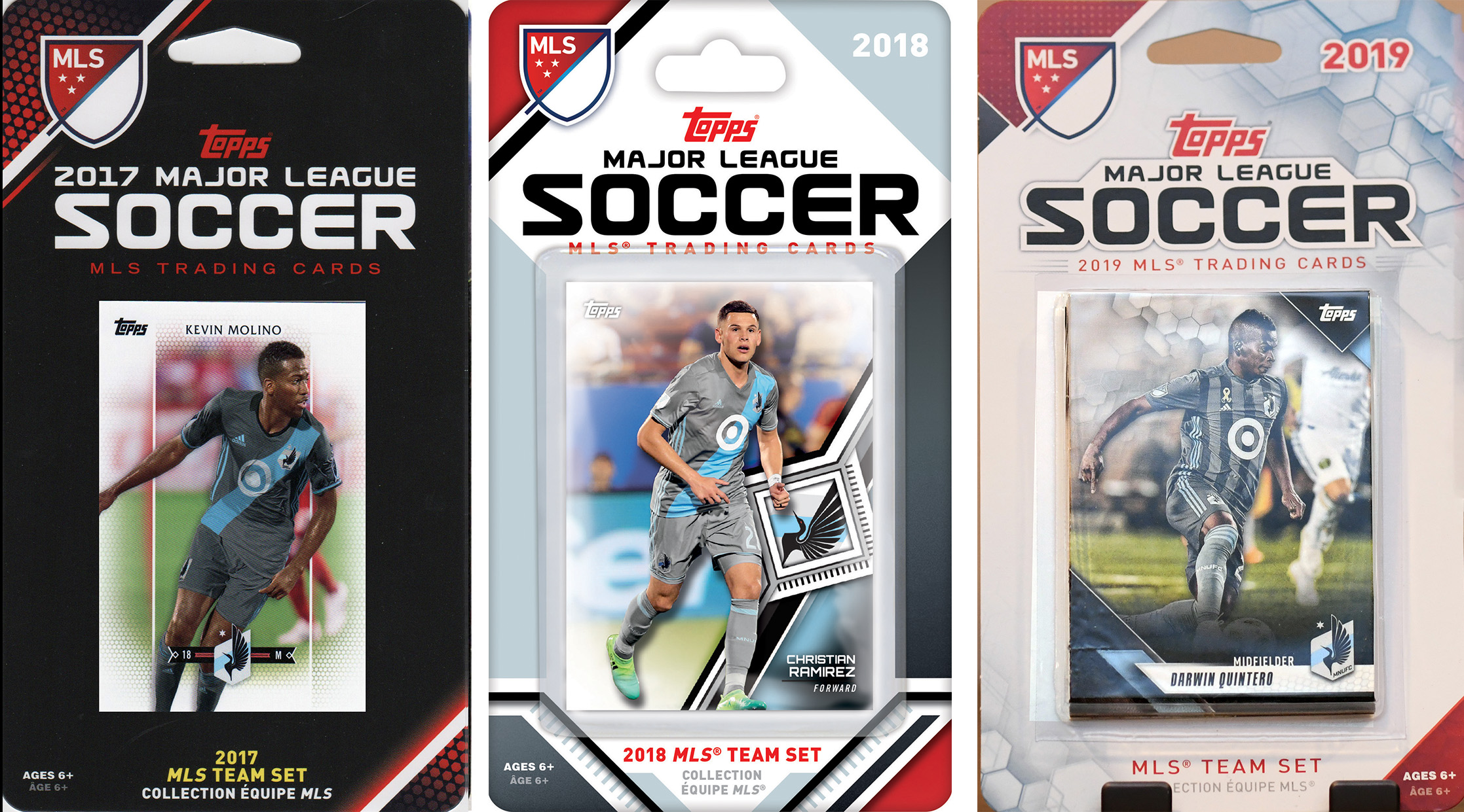 MLS Minnesota United 3 Different Licensed Trading Card Team Sets