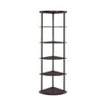 thumbnail image 2 of Benjara Illuminating corner bookcase with five pie shaped shelves, Brown-Color:Dark Brown, 2 of 2