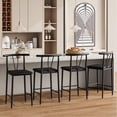thumbnail image 1 of QinaQin Bancos altos de 25 pulgadas con respaldo, asiento tapizado en piel sintética y patas metálicas, ideales para cocina, cafetería o comedor, 1 of 6