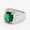 Green, variant on Men Women Round Multicolor Stone Ring Silver Stainless Steel Pinky Party Gift-Green-9