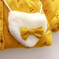 thumbnail image 7 of EINCcm Winter Hooded Cotton Coat with Heart Shaped Pocket Cute Ears for Toddler Baby Girls, Thicken Warm Outerwear with Bag, Hooded Jacket Snowsuits Yellow 12-18 Months, 7 of 7