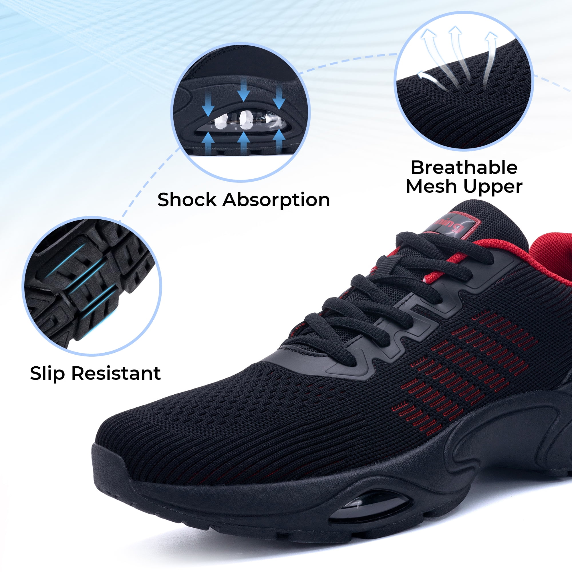 AHUSIR Men's Tennis Running Shoes Breathable Athletic Training Walking Sneakers for Gym Jogging Sports US 7-13