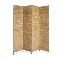 Proman Products Jakarta 4 Panels Folding Screen, 67" Tall, Natural
