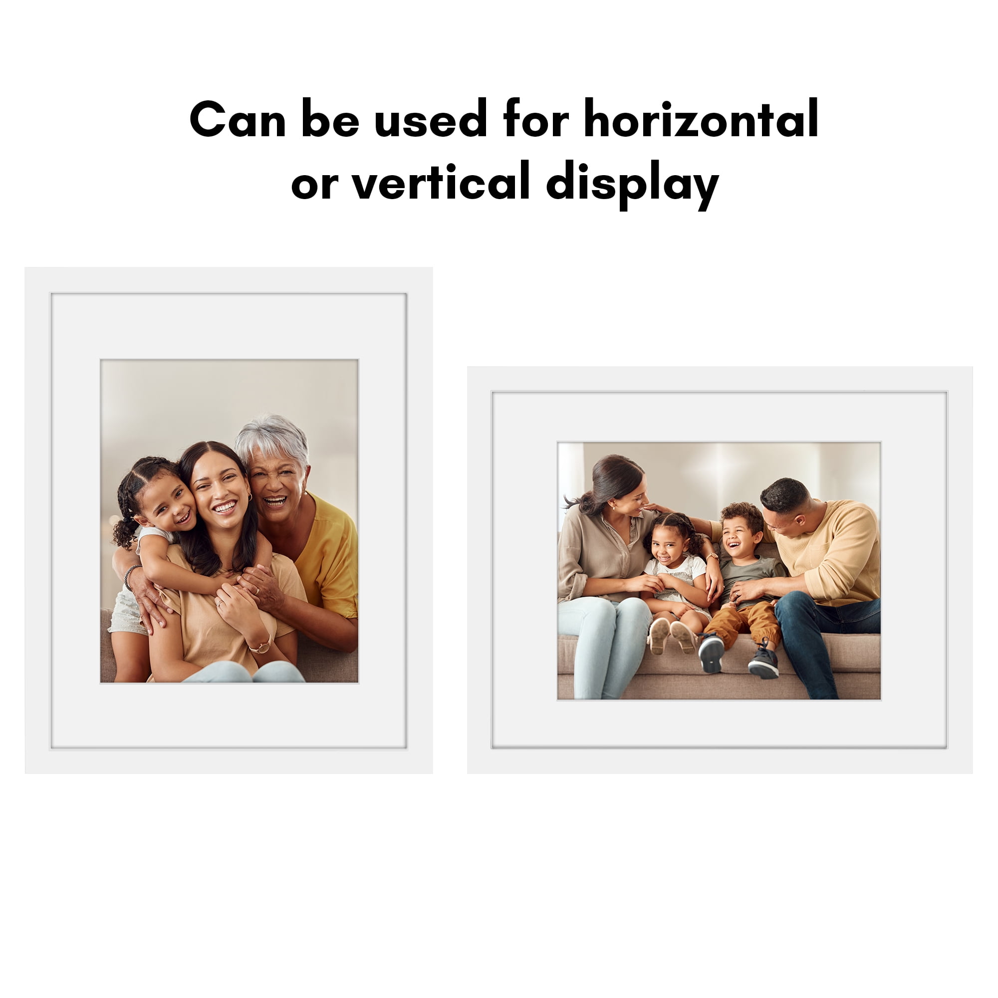 Americanflat 11x14 Picture Frame with Shatter-Resistant Glass with 8x10 Mat Display Photo Signature - White