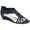 Navy, variant on Womens Ginifur Faux Leather Casual Wedge Sandals