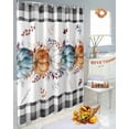 thumbnail image 6 of Fall Thanksgiving Shower Curtains for Bathroom, Watercolor Pumpkin Black Plaid Waterproof Fabric Shower Curtain for Bathroom Bathtub Decoration, Machine Washable, 54x"78", 6 of 9