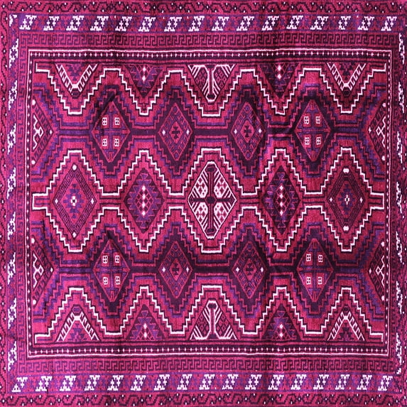 Ahgly Company Indoor Square Persian Pink Traditional Area Rugs, 4' Square
