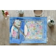 thumbnail image 2 of Vargottam Placemats- Placemat For Dining Table, Set Of 4- Printed & Reversible CottonNapkin-IndoorPlacematsFor Home & Kitchen Dining Table- Watercolor Flower (Light Blue), 2 of 5