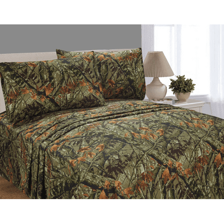 Mainstays Microfiber Sheet Set Queen Camo Walmart Com