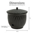 thumbnail image 6 of Sunnydaze 19.5" Metal Decorative Garden Hose Holder Pot with Lid, Black Glaze, 6 of 12