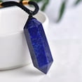 thumbnail image 2 of K-KED Natural Crystal Quartz Stone Pendulum Hexagonal Pendant Healing Reiki Necklace-Lapis Lazuli Quartz, 2 of 6