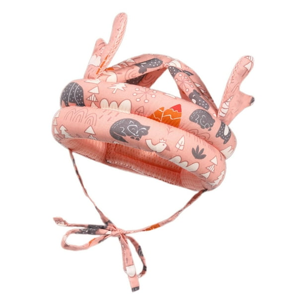 Gorro ajustable para bebé, gorro protector para bebé, Protector anticaída para gatear en interiores, niños y niñas rosa selva