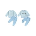 thumbnail image 2 of Miaouyo Toddler Baby Girls Boys Thanksgiving Outfit 3 6 12 18 24 Months 2T 3T Turkey Embroidered Plaid Long Sleeve Sweatshirt with Pants, 2 of 9