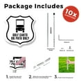thumbnail image 3 of GOLF CARTS ON PATH ONLY (10 Pack) 12 inch X 12 inch Shield Shaped Commercial Grade Plastic Signs with Aluminum Mounting Stakes Weather Resistant Made in the USA, 3 of 8