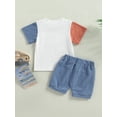 thumbnail image 4 of Bagilaanoe 4th of July Clothes for Toddler Baby Boys Short Sleeve Letter Print T-Shirts Tops + Shorts 6M 12M 18M 24M 3T Kids Independence Day Outfits 2pcs Short Pants Set, 4 of 9