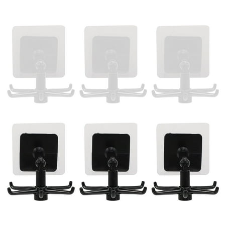 

Cookware Hook 6pcs Wall-mounted Cookware Hooks Rotatable Storage Shelves Bathroom Hangers