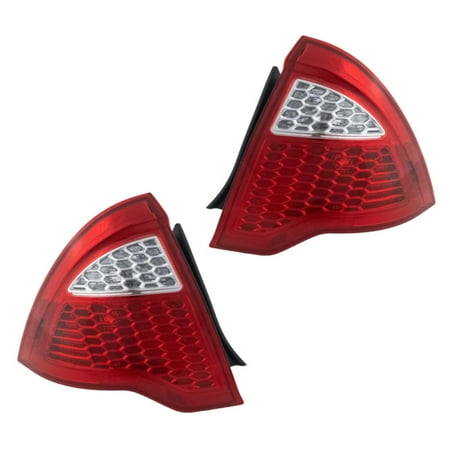 For Ford Fusion 2010 2011 2012 Tail Light Driver And Passenger Side | Pair | Clear and Red Lens | Hybrid Model | Replacement For FO2818147, FO2819147 | 9E5Z-13405-A, 9E5Z-13404-A