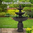 thumbnail image 3 of Sunnydaze 46"H Electric Polystone 3-Tier Classic Tulip Outdoor Water Fountain, Dark Brown, 3 of 10