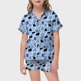 thumbnail image 2 of MIASHUI Ensemble de Pyjama de Pâques 2 Pcs Garçon Fille Haut à Manches Courtes et Pantalon, Bleu Clair, 2-3 Ans, 2 of 5