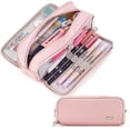 thumbnail image 1 of Estuche para lápices de gran capacidad con 3 compartimentos, estuche para bolígrafos para la escuela, adolescente, niño, hombre y mujer (rosa), 1 of 5