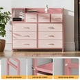 thumbnail image 5 of Dresser for Bedroom,9 Drawer Bedroom Dresser with Power Outlet, Tall Wide Fabric Chest of Drawers TV Stand for 60" TV,Chest of Drawers for Living Room, Bedroom, 5 of 8